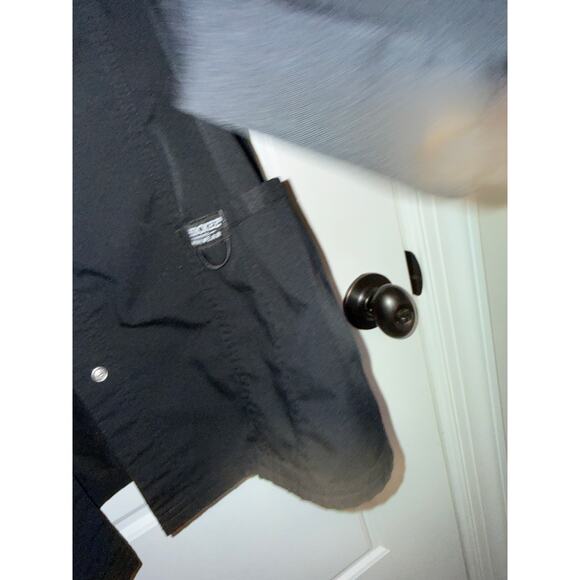 Cherokee Black Lab coat Scrubs Size Large Snap front Jacket Medical - Picture 5 of 9